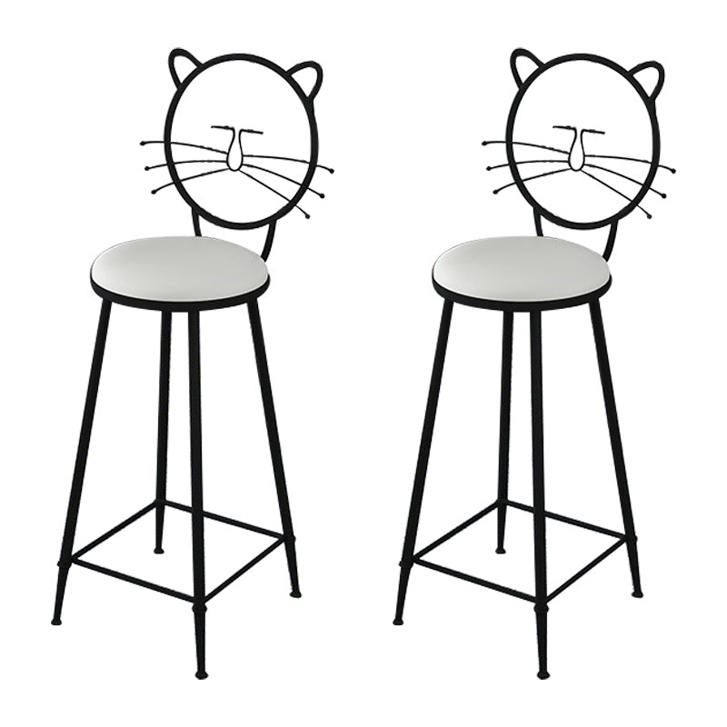 Modern 1/4 Pieces Bar Table Set Rectangle Stone Counter Table with Backrest Stools White 30"H Stools (Set of 2) Clearhalo 'Bar Furniture' 'furn' 'furn_home_bar_bar_sets' 'Furniture' 'Home Bars & Bar Sets' 'home_bar_bar_sets' 'Kitchen & Dining Furniture' 5309011