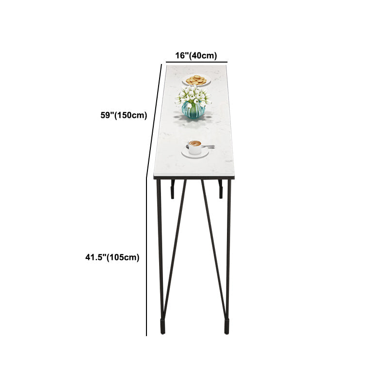 Modern 1/4 Pieces Bar Table Set Rectangle Stone Counter Table with Backrest Stools Clearhalo 'Bar Furniture' 'furn' 'furn_home_bar_bar_sets' 'Furniture' 'Home Bars & Bar Sets' 'home_bar_bar_sets' 'Kitchen & Dining Furniture' 5309015