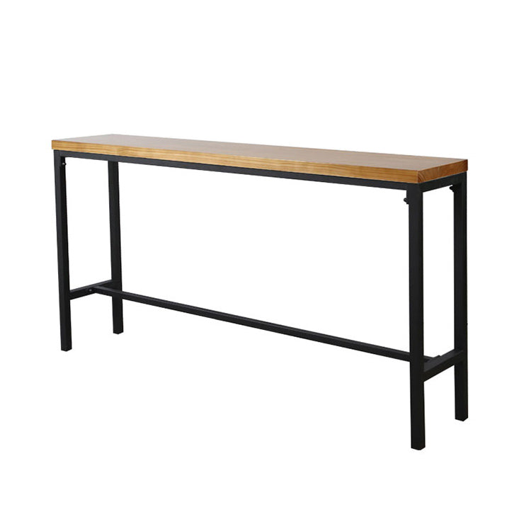 Industrial 1/4/6 Pieces Bar Table Set Rectangle Pine Wood Counter Table with High Stools Wood 138"L x 16"W Clearhalo 'Bar Furniture' 'furn' 'furn_home_bar_bar_sets' 'Furniture' 'Home Bars & Bar Sets' 'home_bar_bar_sets' 'Kitchen & Dining Furniture' 5309021