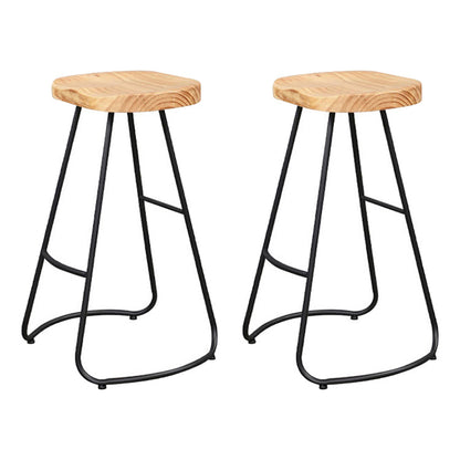 Industrial 1/4/6 Pieces Bar Table Set Rectangle Pine Wood Counter Table with High Stools Wood 30"H Stools (Set of 2) Clearhalo 'Bar Furniture' 'furn' 'furn_home_bar_bar_sets' 'Furniture' 'Home Bars & Bar Sets' 'home_bar_bar_sets' 'Kitchen & Dining Furniture' 5309022