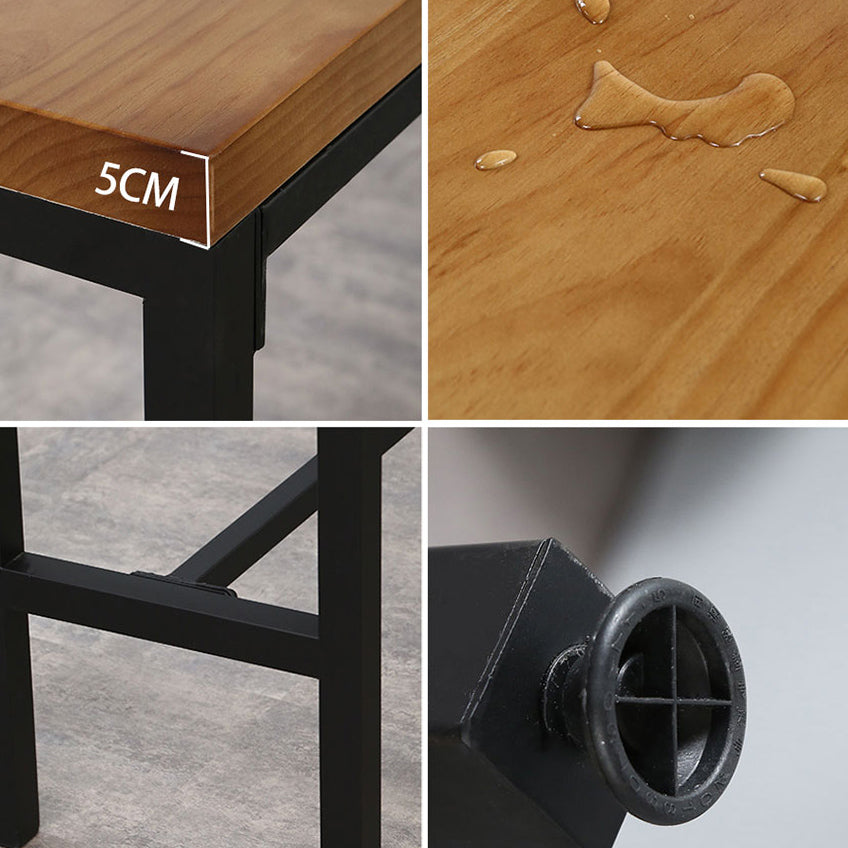 Industrial 1/4/6 Pieces Bar Table Set Rectangle Pine Wood Counter Table with High Stools Clearhalo 'Bar Furniture' 'furn' 'furn_home_bar_bar_sets' 'Furniture' 'Home Bars & Bar Sets' 'home_bar_bar_sets' 'Kitchen & Dining Furniture' 5309028