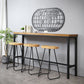 Industrial 1/4/6 Pieces Bar Table Set Rectangle Pine Wood Counter Table with High Stools Clearhalo 'Bar Furniture' 'furn' 'furn_home_bar_bar_sets' 'Furniture' 'Home Bars & Bar Sets' 'home_bar_bar_sets' 'Kitchen & Dining Furniture' 5309030