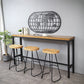 Industrial 1/4/6 Pieces Bar Table Set Rectangle Pine Wood Counter Table with High Stools Clearhalo 'Bar Furniture' 'furn' 'furn_home_bar_bar_sets' 'Furniture' 'Home Bars & Bar Sets' 'home_bar_bar_sets' 'Kitchen & Dining Furniture' 5309031
