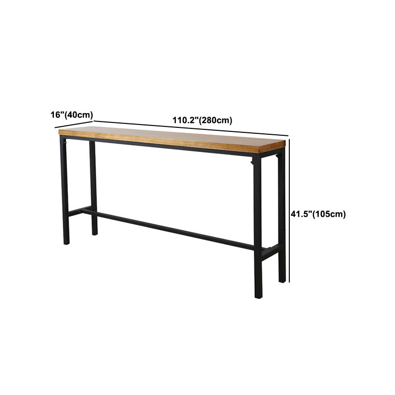 Industrial 1/4/6 Pieces Bar Table Set Rectangle Pine Wood Counter Table with High Stools Clearhalo 'Bar Furniture' 'furn' 'furn_home_bar_bar_sets' 'Furniture' 'Home Bars & Bar Sets' 'home_bar_bar_sets' 'Kitchen & Dining Furniture' 5309042