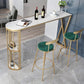Ensemble de table de bar à bar de luxe traditionnel 1/3 pièces de comptoir avec base d'or