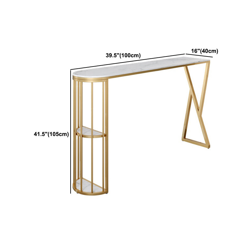 Ensemble de table de bar à bar de luxe traditionnel 1/3 pièces de comptoir avec base d'or