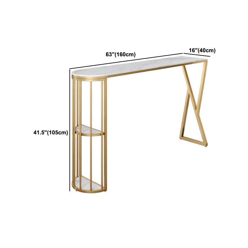 Ensemble de table de bar à bar de luxe traditionnel 1/3 pièces de comptoir avec base d'or