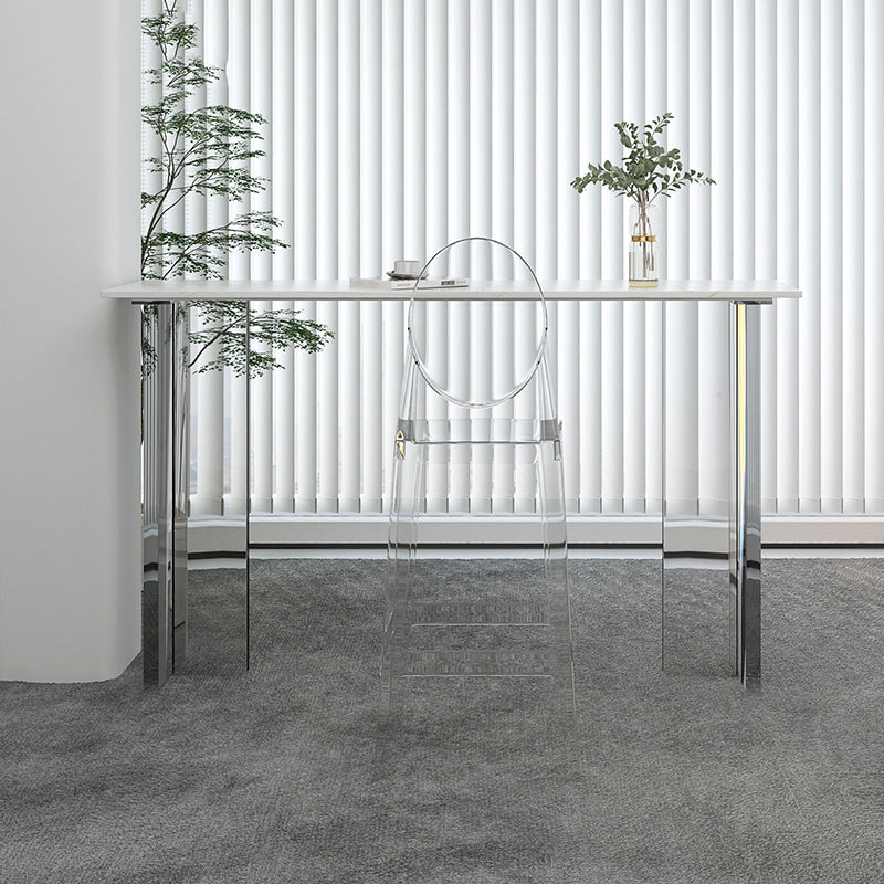 モダンな1/2/3ピースバーテーブルセット長方形の石のカウンターテーブルとアクリルスツール