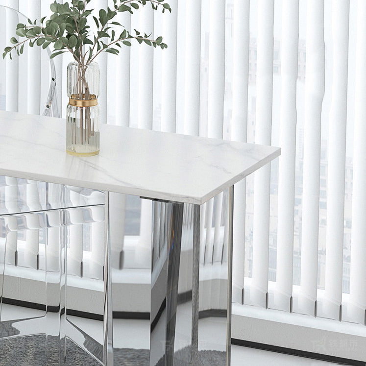 モダンな1/2/3ピースバーテーブルセット長方形の石のカウンターテーブルとアクリルスツール