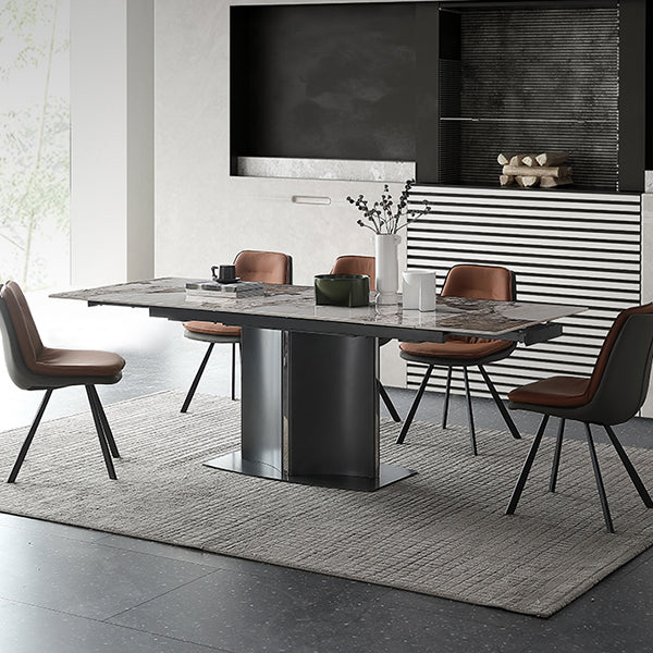 Modern Expandable Dining Table Furniture 1/2/5/6/7 Pieces Home Dining Room Set 6 Pieces: Table, 5 Chairs Clearhalo 'Dining Room Sets' 'Dining Tables & Seating' 'dining_room_set' 'furn' 'furn_dining_room_set' 'Furniture' 'Kitchen & Dining Furniture' 5309141