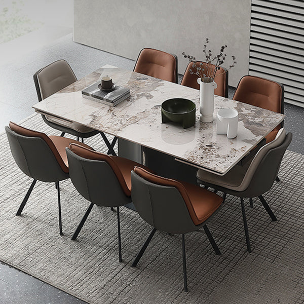 Modern Expandable Dining Table Furniture 1/2/5/6/7 Pieces Home Dining Room Set 9 Pieces: Table, 8 Chairs Clearhalo 'Dining Room Sets' 'Dining Tables & Seating' 'dining_room_set' 'furn' 'furn_dining_room_set' 'Furniture' 'Kitchen & Dining Furniture' 5309143