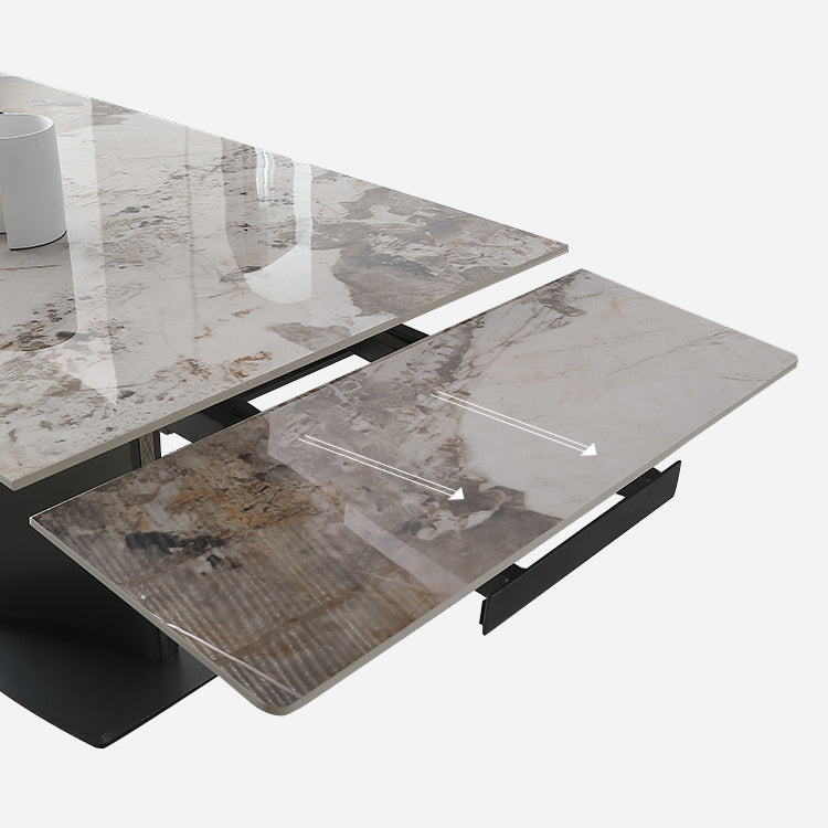 Modern Expandable Dining Table Furniture 1/2/5/6/7 Pieces Home Dining Room Set Clearhalo 'Dining Room Sets' 'Dining Tables & Seating' 'dining_room_set' 'furn' 'furn_dining_room_set' 'Furniture' 'Kitchen & Dining Furniture' 5309148