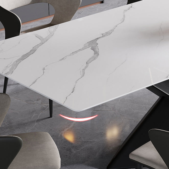 Set da pranzo rettangolare in pietra sinterizzata in stile moderno Set da pranzo da 1/4/5/7 pezzi