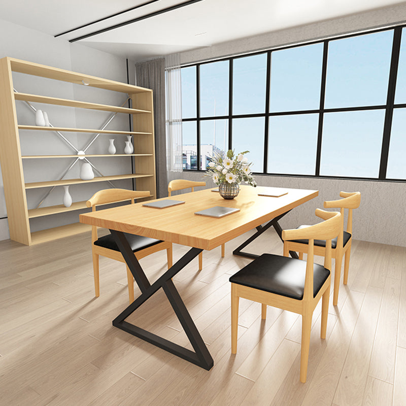 Industrial Pine Dining Room Set 1/4/5 Pieces Rectangle Dining Table Set Clearhalo 'Dining Room Sets' 'Dining Tables & Seating' 'dining_room_set' 'furn' 'furn_dining_room_set' 'Furniture' 'Kitchen & Dining Furniture' 5309207