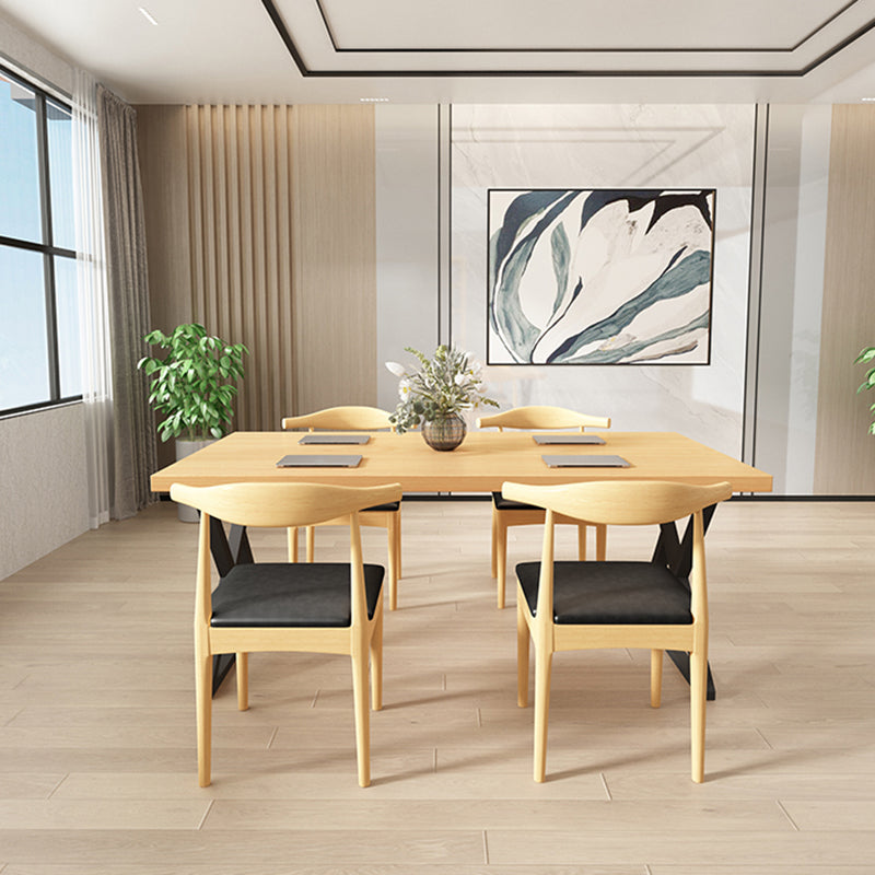 Industrial Pine Dining Room Set 1/4/5 Pieces Rectangle Dining Table Set Clearhalo 'Dining Room Sets' 'Dining Tables & Seating' 'dining_room_set' 'furn' 'furn_dining_room_set' 'Furniture' 'Kitchen & Dining Furniture' 5309208