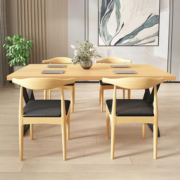 Industrial Pine Dining Room Set 1/4/5 Pieces Rectangle Dining Table Set Clearhalo 'Dining Room Sets' 'Dining Tables & Seating' 'dining_room_set' 'furn' 'furn_dining_room_set' 'Furniture' 'Kitchen & Dining Furniture' 5309213