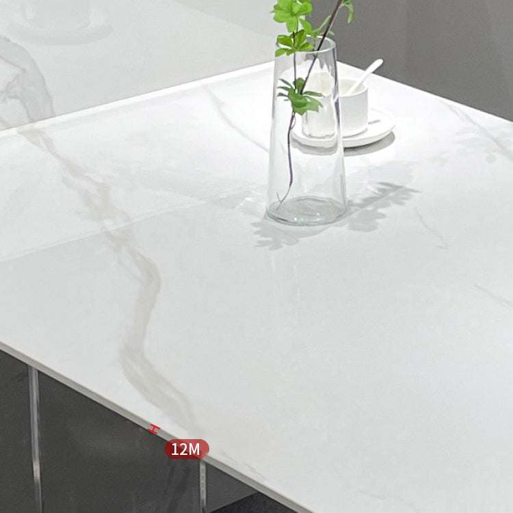 Contemporary Style Sintered Stone Dining Rectangle Table Set 1/4/5/6 Pieces Dining Set Clearhalo 'Dining Room Sets' 'Dining Tables & Seating' 'dining_room_set' 'furn' 'furn_dining_room_set' 'Furniture' 'Kitchen & Dining Furniture' 5309275