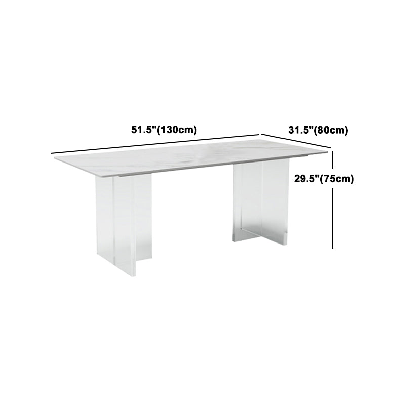 Contemporary Style Sintered Stone Dining Rectangle Table Set 1/4/5/6 Pieces Dining Set Clearhalo 'Dining Room Sets' 'Dining Tables & Seating' 'dining_room_set' 'furn' 'furn_dining_room_set' 'Furniture' 'Kitchen & Dining Furniture' 5309281