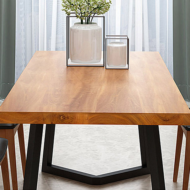 Ensemble de dinette rectangulaire en bois massif, ensemble de table à manger industrielle 1/2/5/7 pièces en naturel
