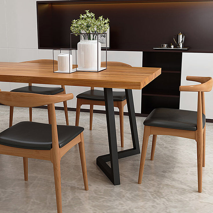 Ensemble de dinette rectangulaire en bois massif, ensemble de table à manger industrielle 1/2/5/7 pièces en naturel