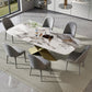 Nordic Glam gesinterde stenen eettafel rechthoekige tafelset 1/3/4/5/6/7-delige eetset