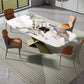 Nordic Glam gesinterde stenen eettafel rechthoekige tafelset 1/3/4/5/6/7-delige eetset