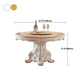 Round Marble Dining Site Table Pedestal Base Dining Room Collection with Turntable