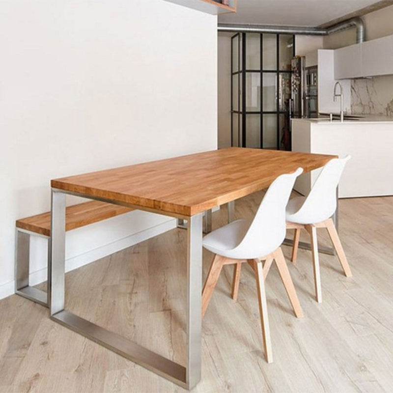 Rectangle Luxury Dining Table Fixed Table with Double Pedestal