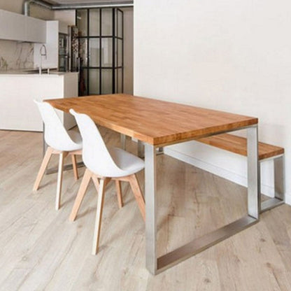 Rectangle Luxury Dining Table Fixed Table with Double Pedestal