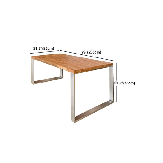長方形の高級ダイニングテーブルは、二重の台座を備えたテーブルを固定しました