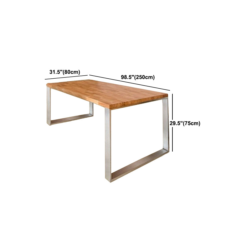 Rectangle Luxury Dining Table Fixed Table with Double Pedestal