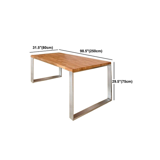 長方形の高級ダイニングテーブルは、二重の台座を備えたテーブルを固定しました