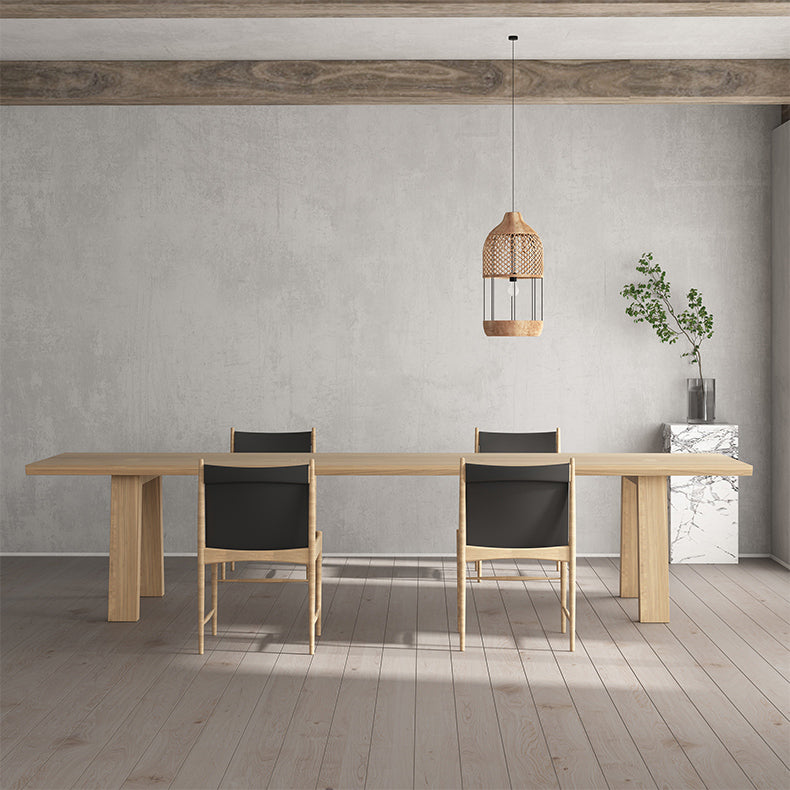 Rectangle Dining Table Solid Wood Dining Table with 4 Legs for Kitchen