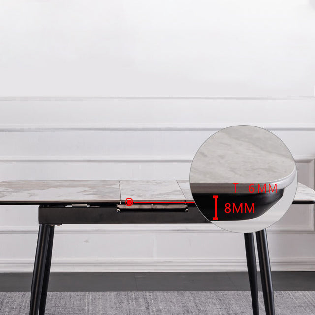 Table à manger à rectangle en pierre avec mobilier de feuilles pour le restaurant