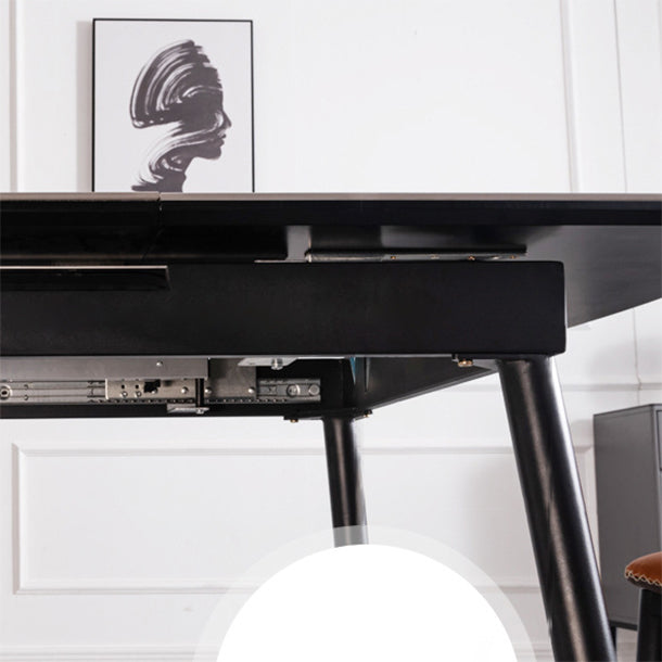 Table à manger à rectangle en pierre avec mobilier de feuilles pour le restaurant