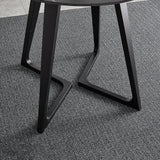 Mesa de comedor de piedra sinterizada Mesa de comedor de base de madera industrial en blanco