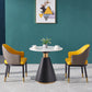 Metal Traditional Luxury Round Table Pedestal Dining Table for Dining Room Matte White 31.5"L x 31.5"W x 29.5"H Without Chairs Clearhalo 'Dining Tables & Seating' 'Dining Tables' 'dining_table' 'furn' 'furn_dining_table' 'Furniture' 'Kitchen & Dining Furniture' 5309453