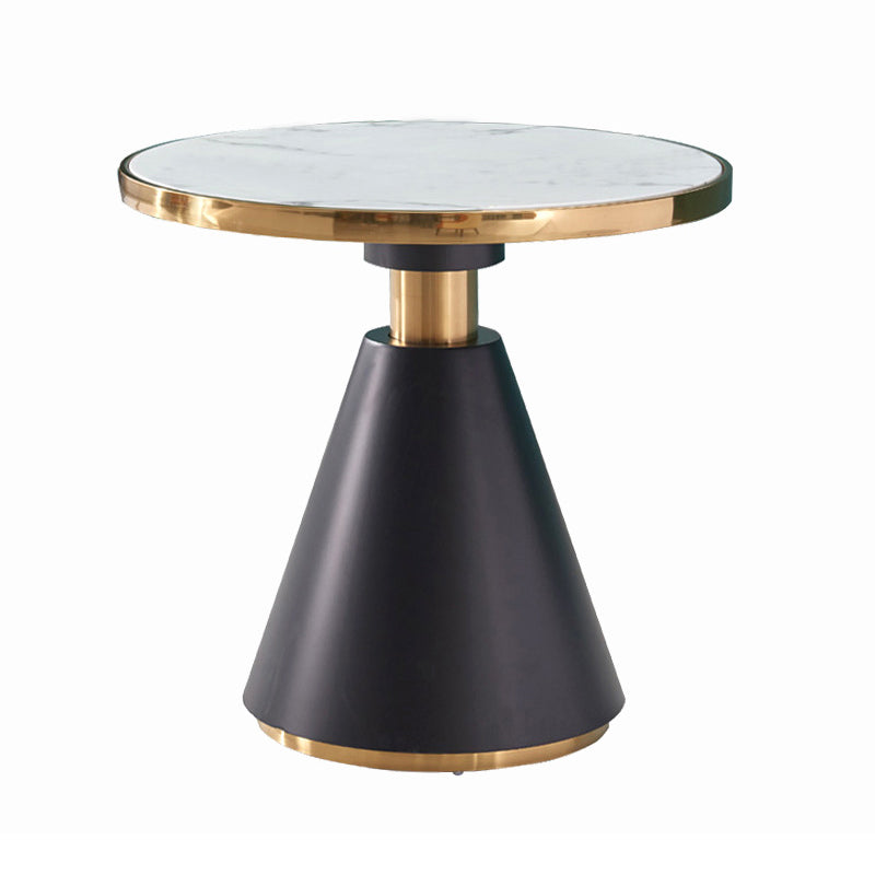 Metal Traditional Luxury Round Table Pedestal Dining Table for Dining Room White Gold Without Chairs Clearhalo 'Dining Tables & Seating' 'Dining Tables' 'dining_table' 'furn' 'furn_dining_table' 'Furniture' 'Kitchen & Dining Furniture' 5309457