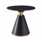Metal Traditional Luxury Round Table Pedestal Dining Table for Dining Room Black Without Chairs Clearhalo 'Dining Tables & Seating' 'Dining Tables' 'dining_table' 'furn' 'furn_dining_table' 'Furniture' 'Kitchen & Dining Furniture' 5309462