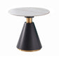 Metal Traditional Luxury Round Table Pedestal Dining Table for Dining Room White Without Chairs Clearhalo 'Dining Tables & Seating' 'Dining Tables' 'dining_table' 'furn' 'furn_dining_table' 'Furniture' 'Kitchen & Dining Furniture' 5309465