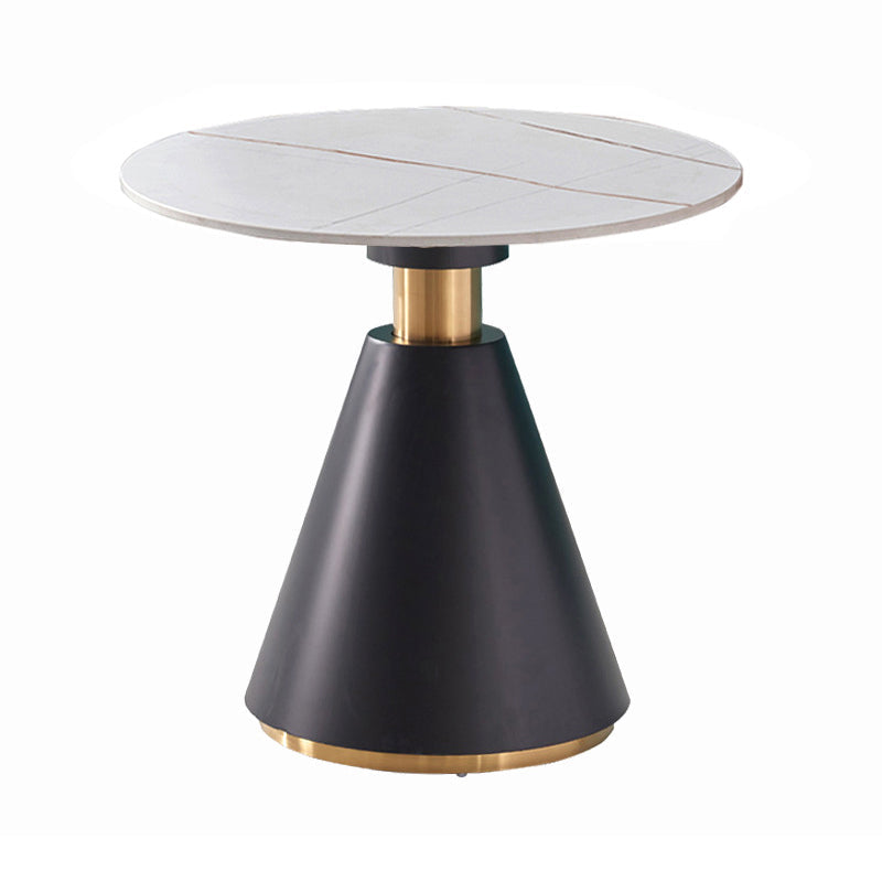 Metal Traditional Luxury Round Table Pedestal Dining Table for Dining Room White Without Chairs Clearhalo 'Dining Tables & Seating' 'Dining Tables' 'dining_table' 'furn' 'furn_dining_table' 'Furniture' 'Kitchen & Dining Furniture' 5309465