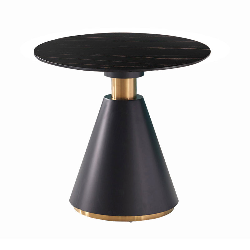 Metal Traditional Luxury Round Table Pedestal Dining Table for Dining Room Matte Black Without Chairs Clearhalo 'Dining Tables & Seating' 'Dining Tables' 'dining_table' 'furn' 'furn_dining_table' 'Furniture' 'Kitchen & Dining Furniture' 5309466
