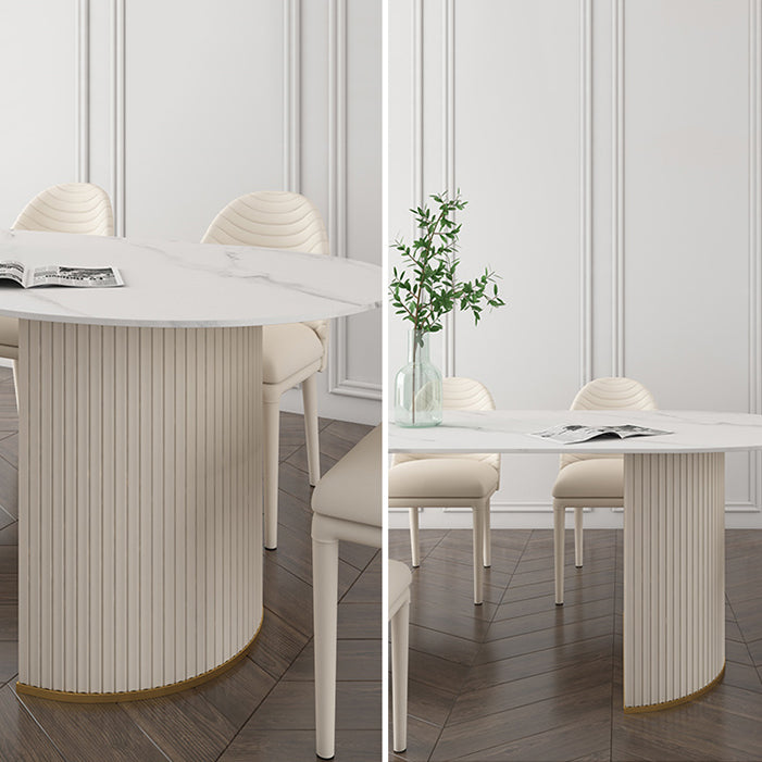 Traditional Luxury Dining Table Oval Dining Table with Double Pedestal Base Clearhalo 'Dining Tables & Seating' 'Dining Tables' 'dining_table' 'furn' 'furn_dining_table' 'Furniture' 'Kitchen & Dining Furniture' 5309476