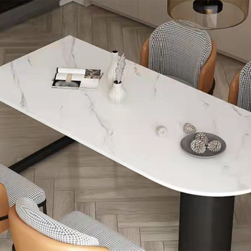 シンプルさのスタイルダイニングテーブルストーンダブルペデスタルホーム家具