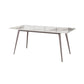 Mesa de comedor rectangular 4 patas modernas mesa fija de piedra sinterizada
