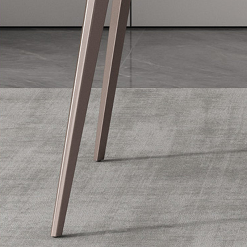 Mesa de comedor rectangular 4 patas modernas mesa fija de piedra sinterizada