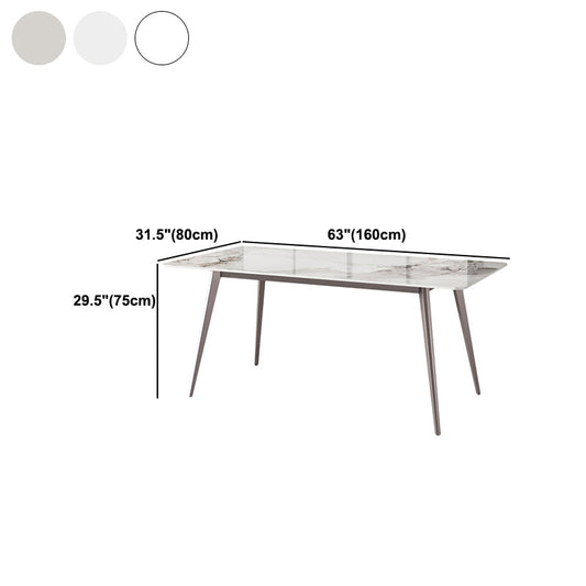 長方形のダイニングテーブルモダン4脚固定された焼結のテーブル