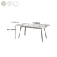 Mesa de comedor rectangular 4 patas modernas mesa fija de piedra sinterizada