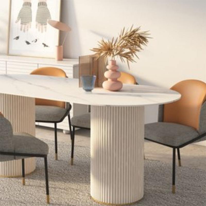 Simplicity Style Oval Dining Table Imitation Marble Home Furniture Clearhalo 'Dining Tables & Seating' 'Dining Tables' 'dining_table' 'furn' 'furn_dining_table' 'Furniture' 'Kitchen & Dining Furniture' 5309521