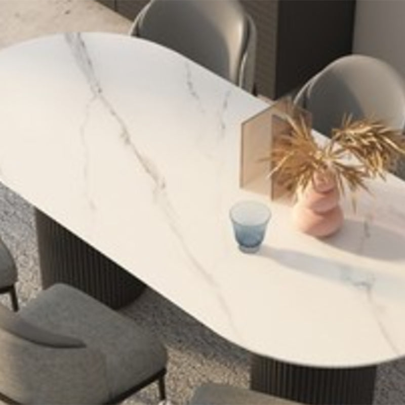 Simplicity Style Oval Dining Table Imitation Marble Home Furniture Clearhalo 'Dining Tables & Seating' 'Dining Tables' 'dining_table' 'furn' 'furn_dining_table' 'Furniture' 'Kitchen & Dining Furniture' 5309523